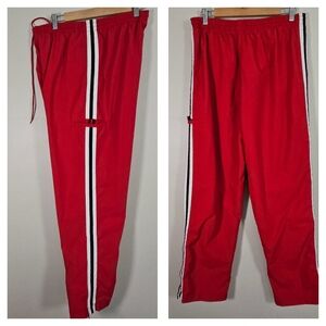 Authentic Pure & Simple Red Nylon Track Pants Mens Size Medium